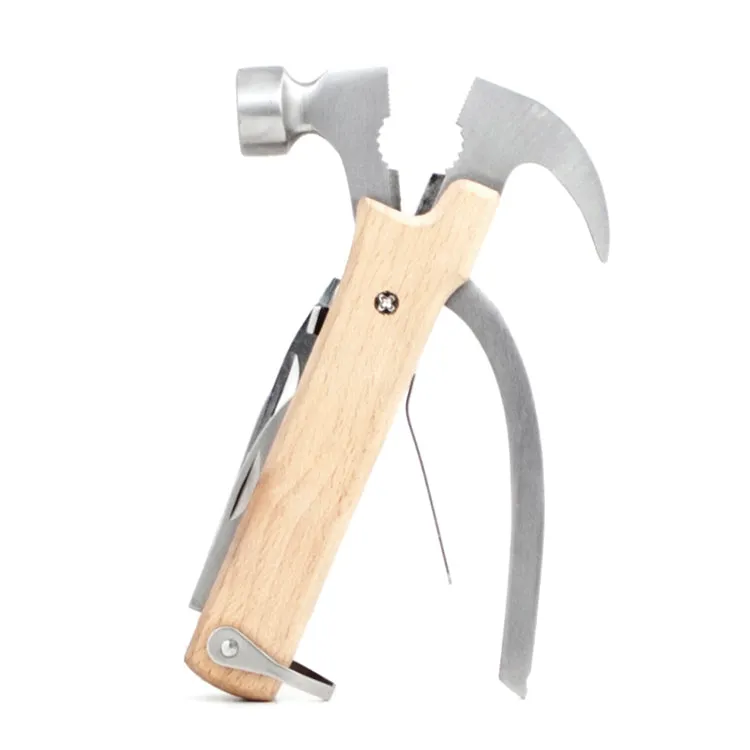 Kikkerland Wooden Hammer Multi-Tool 10-in-1 Buche