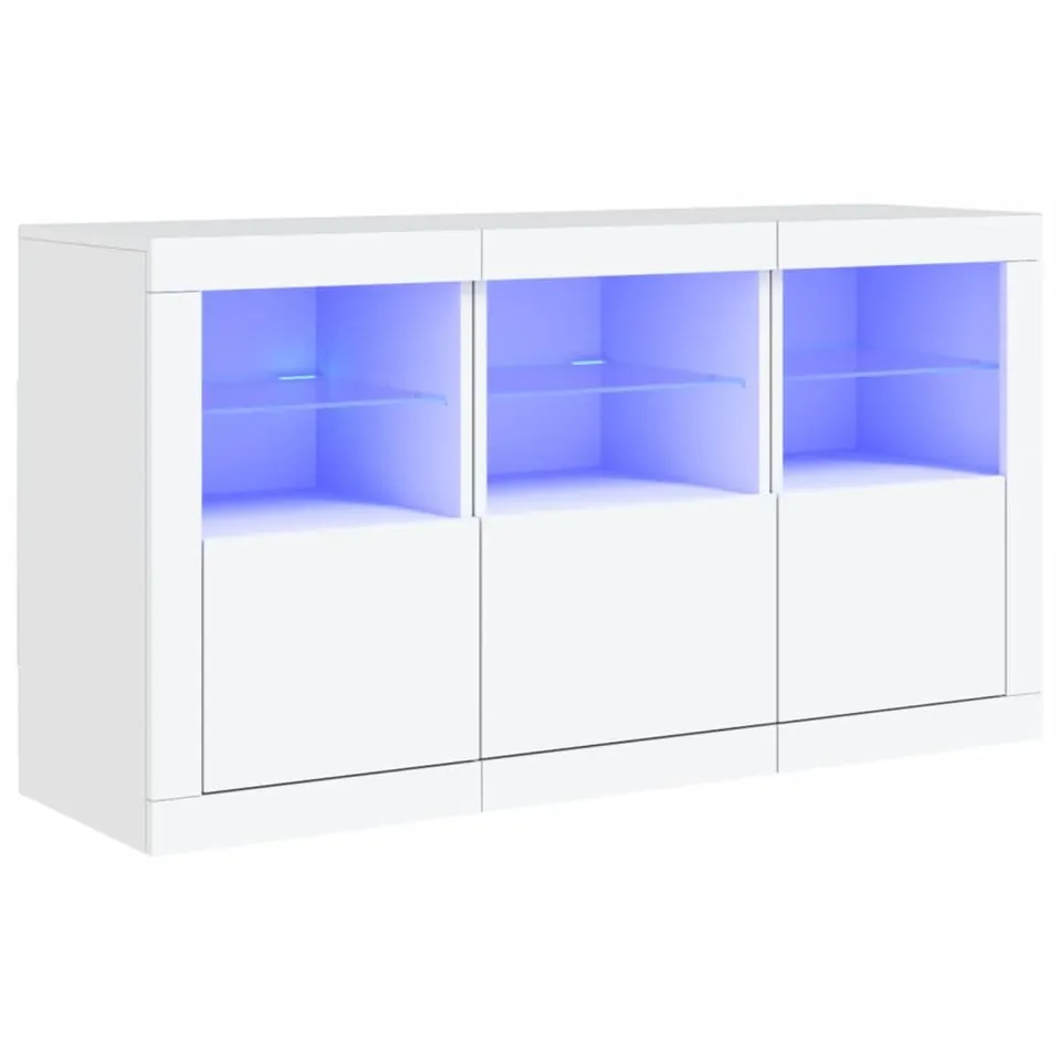 vidaXL Möbel Sideboard Weiß 123x37x67 cm mit LED
