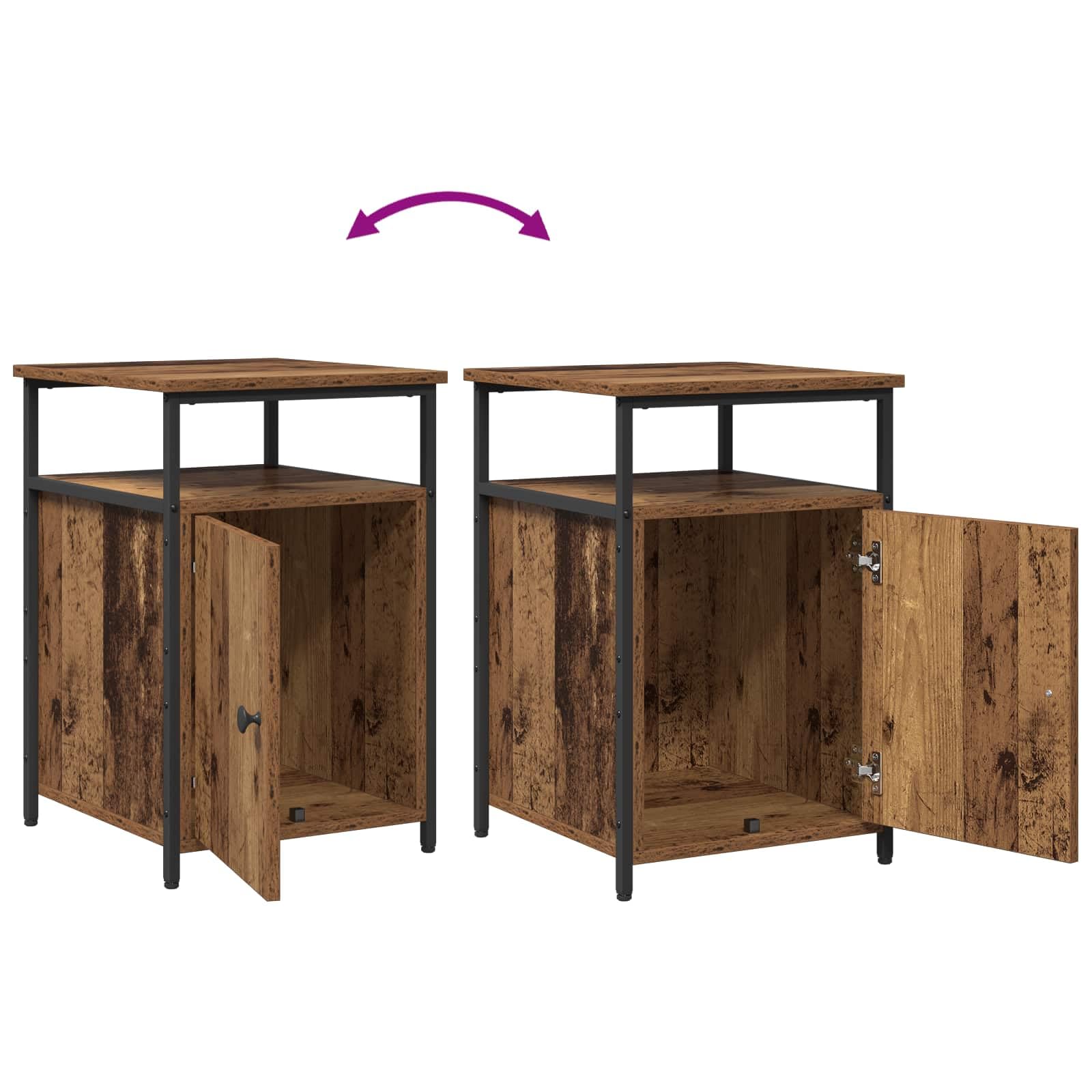 vidaXL Nachttisch Altholz 2 STK. 40x42x60 Nachtschrank