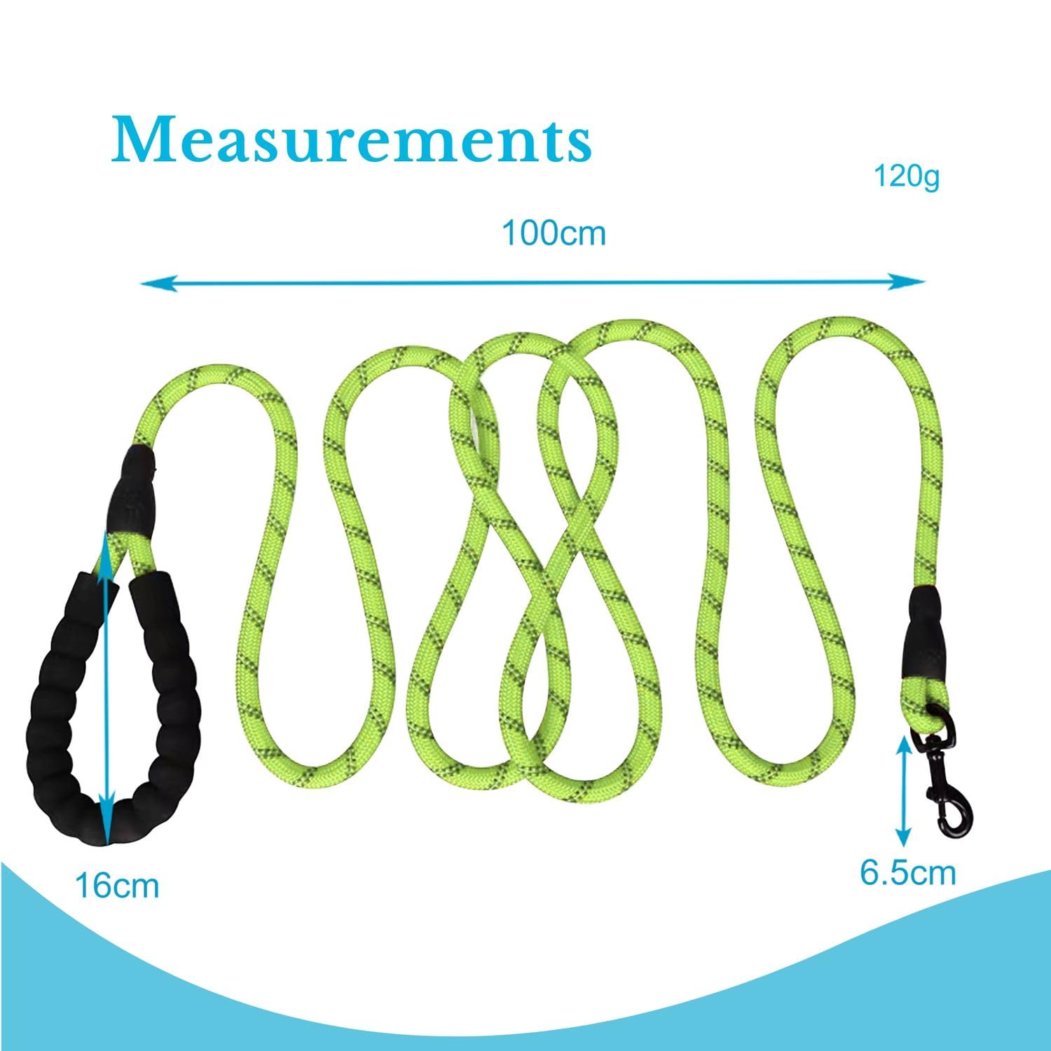 Intirilife Hundeleine Nylon Grün 1,5 m reflektierend
