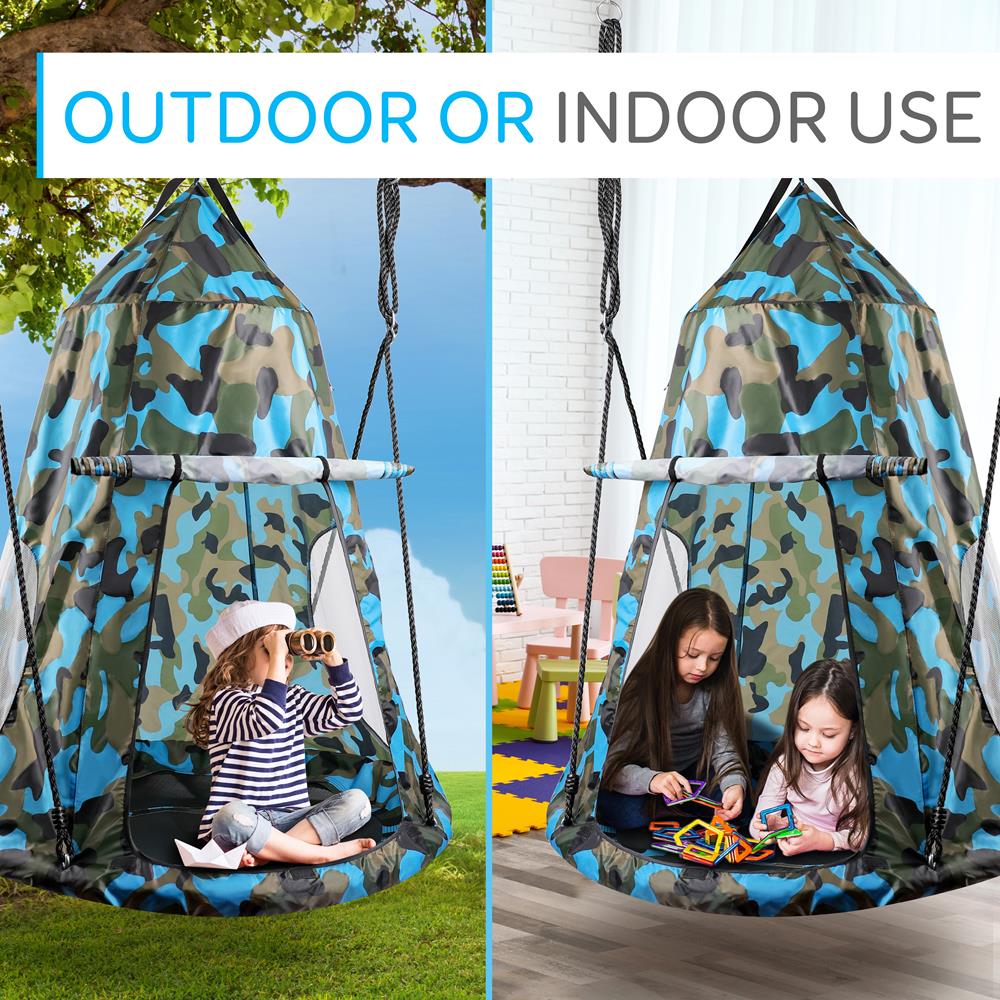 Serenelife Outdoor Swing Baumschaukel 40 Zoll Camo mit Zelt
