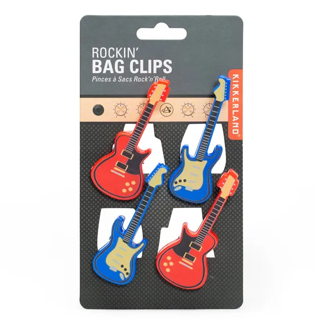 Kikkerland Rockin' Bag Clips Tütenclips Gitarre 4er-Set