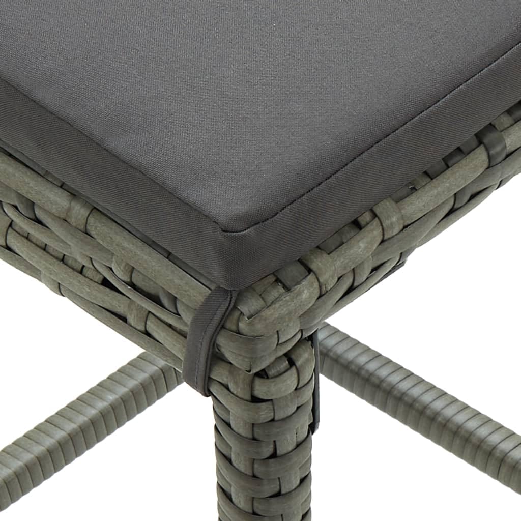 vidaXL Heim & Garten Gartenbar-Set 5-tlg grau mit Kissen