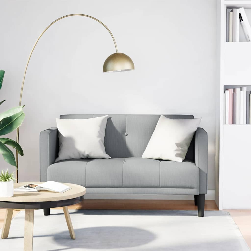 vidaXL Möbel Zweisitzer-Sofa Hellgrau 111 cm Stoff