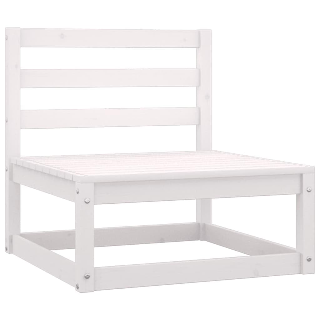 vidaXL Heim & Garten Mittelsofa Kiefer Weiß mit Anthrazit Kissen