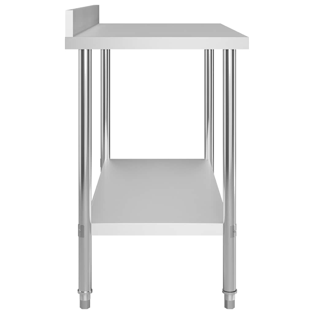 vidaXL Arbeitstisch 120x60x93 Edelstahl Gastro mit Aufkantung