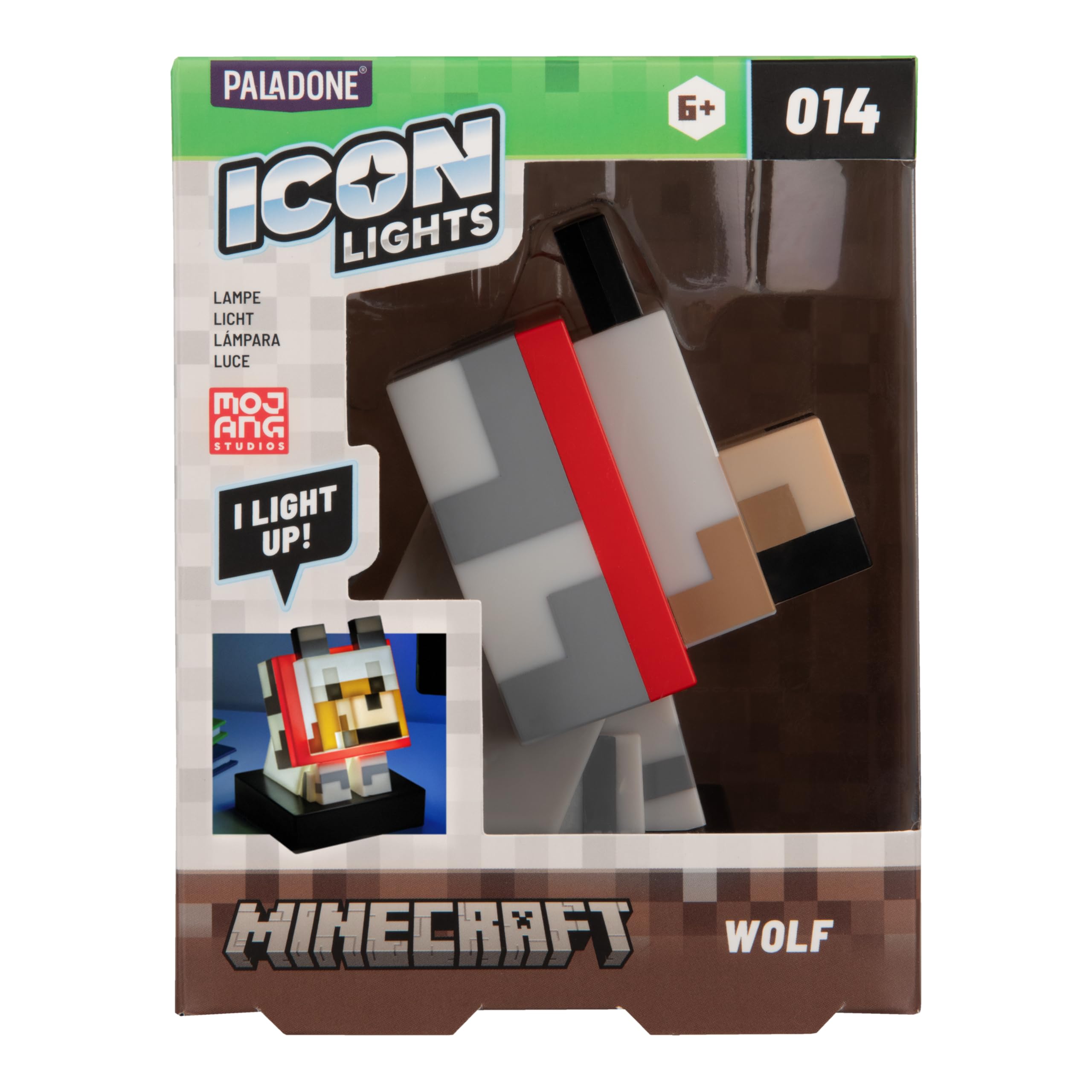 Paladone Minecraft Wolf Icon Light Nachttischlampe 11cm