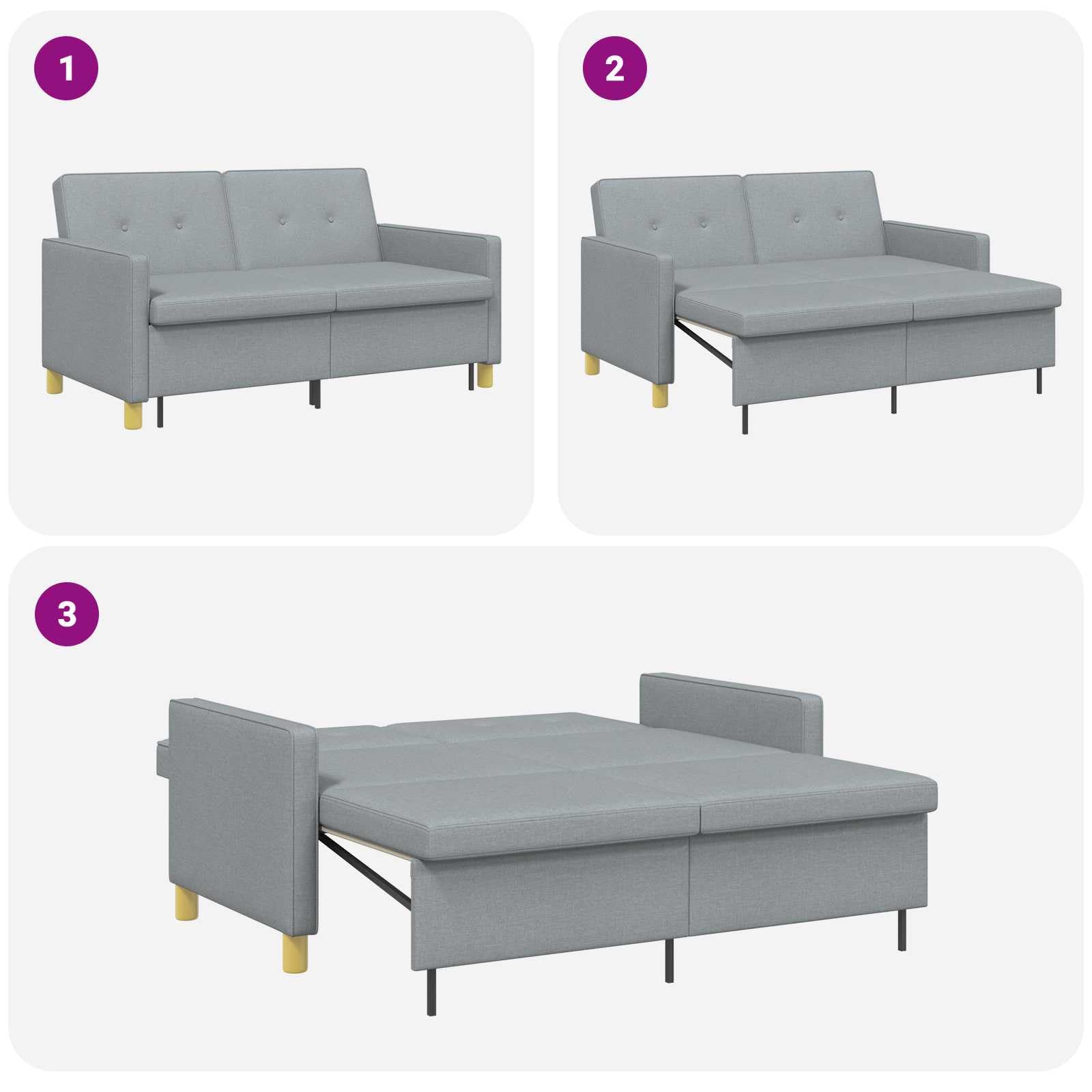 vidaXL Möbel Schlafsofa Ausziehbar Hellgrün Stoff 154 cm