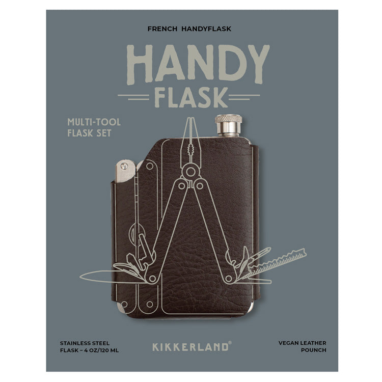 Kikkerland Kitchen Handy Flask Flachmann Edelstahl Set