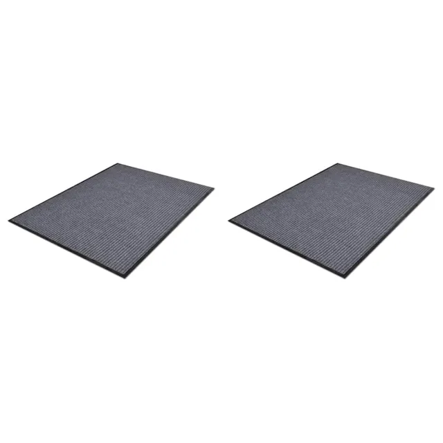 vidaXL Türmatten 2 Stück PVC Fußmatte grau 90x60 cm rutschfest