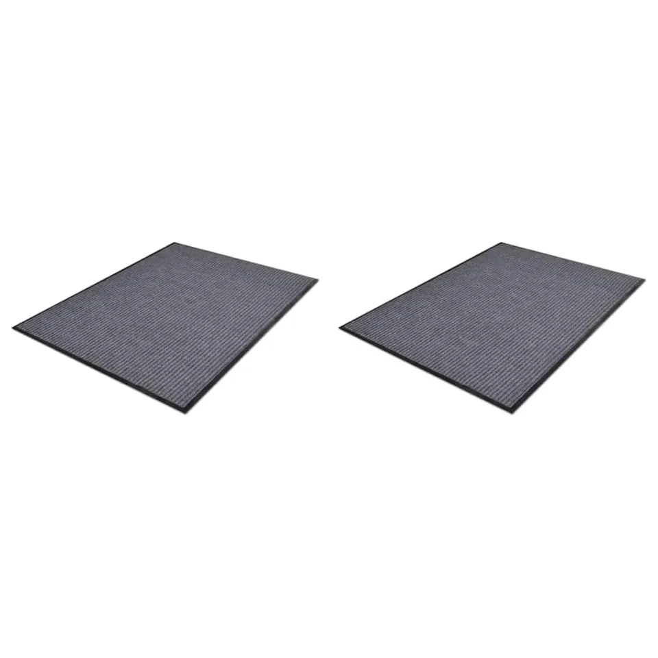 vidaXL Türmatten 2 Stück PVC Fußmatte grau 90x60 cm rutschfest