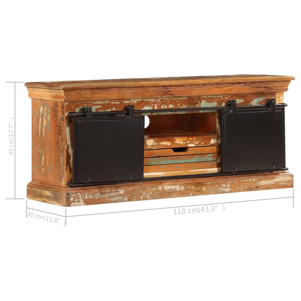 vidaXL Möbel TV-Schrank 110x30x45 cm Altholz Massiv Lowboard