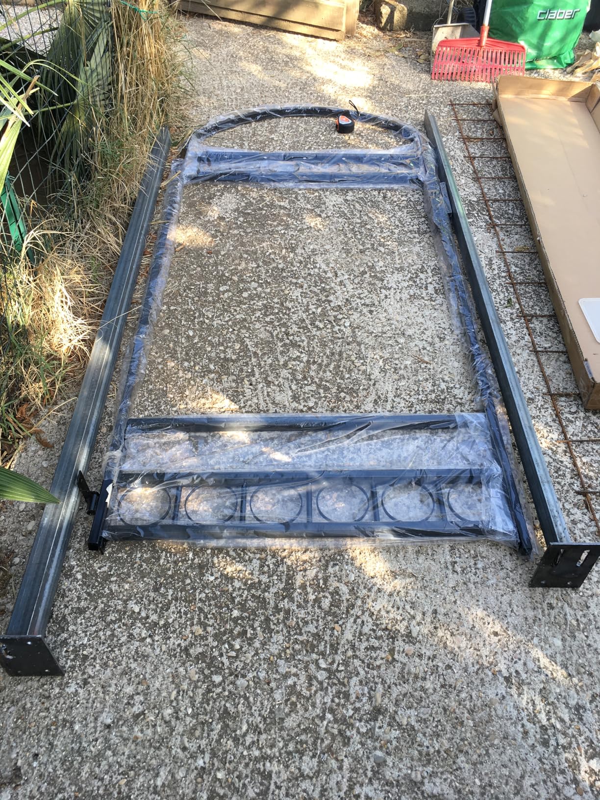 vidaXL Gartentor ASSEN Stahl 89x200cm Schwarz Bogen