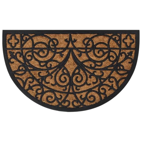 vidaXL Heim & Garten Fußmatte Halbrund 45x75 cm Kokos Gummi