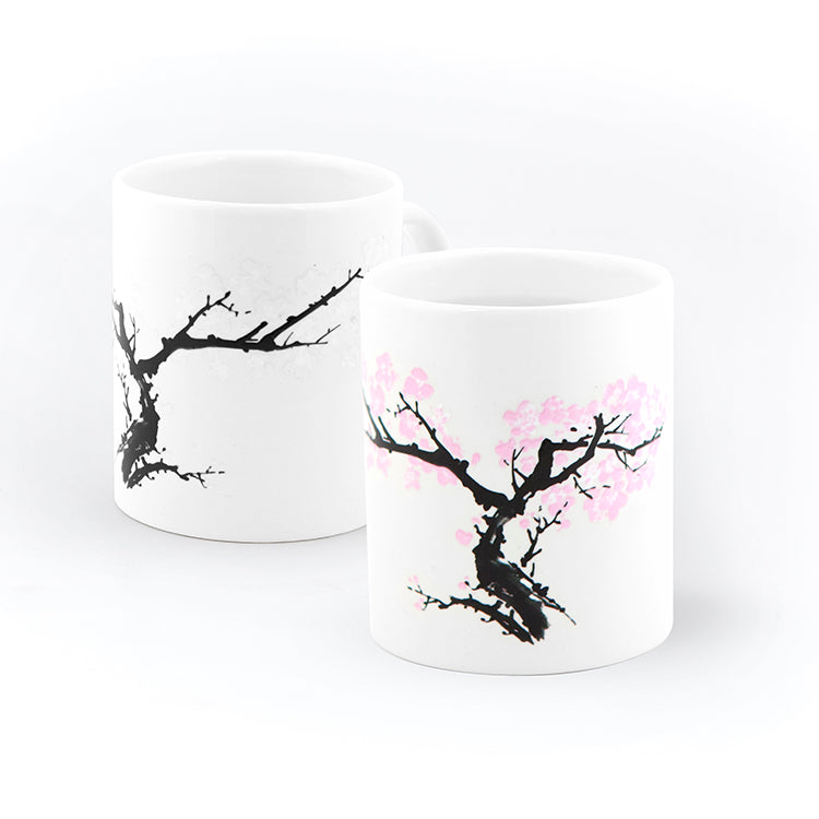 Kikkerland Blossom Morph Mug Zaubertasse Porzellan Aprikosblüte