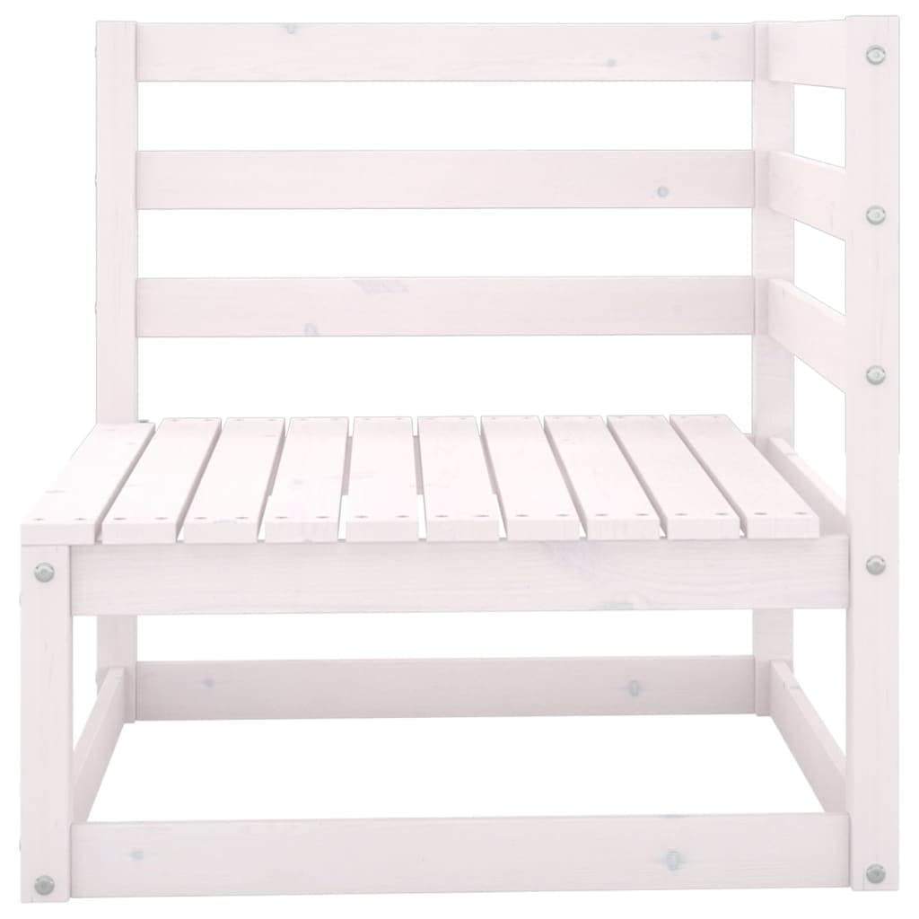 vidaXL Gartensofa 4-Sitzer Lounge Weiß Kiefer Massivholz