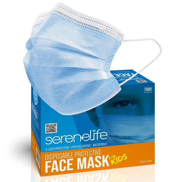 Serenelife Health Gesichtsmasken Kinder 100 Stück 3-lagig