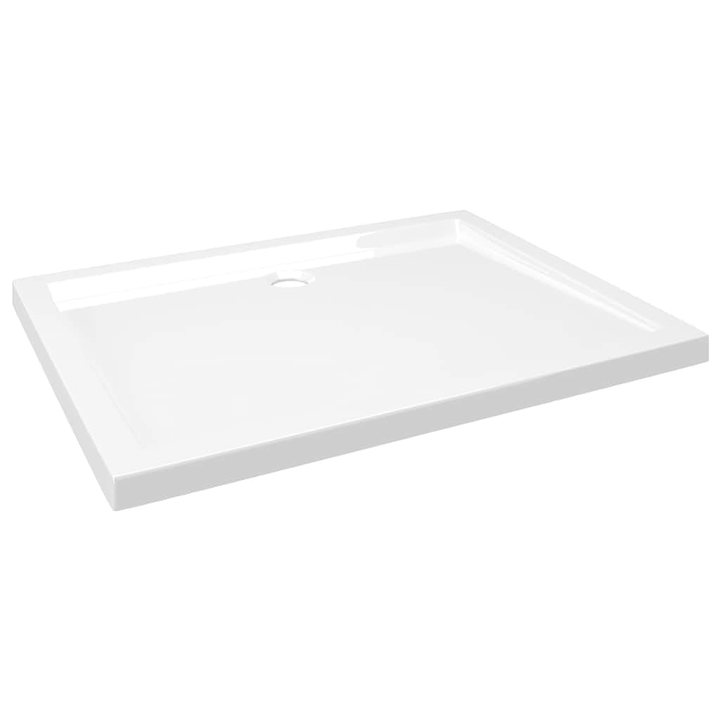 vidaXL Duschtasse 80x90 cm Schwarz ABS flach rechteckig