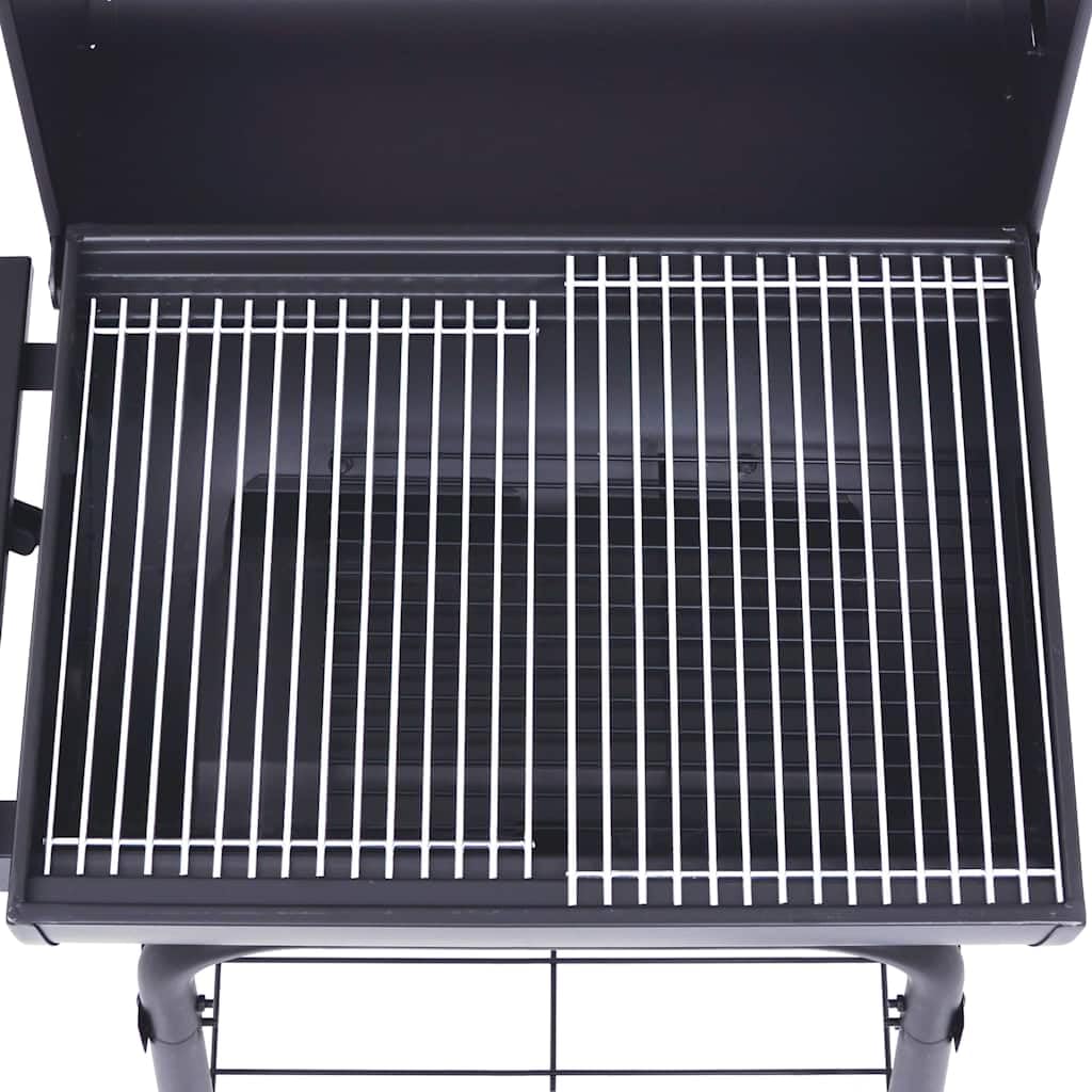 vidaXL Heim & Garten Holzkohlegrill Smoker Schwarz mit Deckel