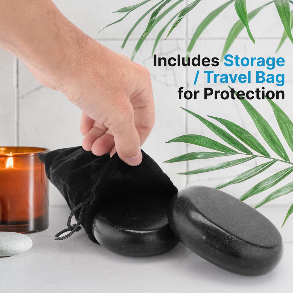 Serenelife Massagesteine Basalt 2er-Set mit Tasche Wärmespeicher