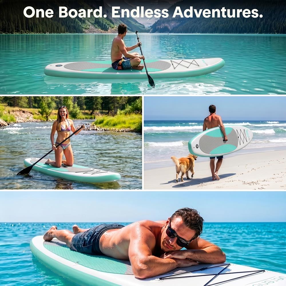 Serenelife Thunder Wave SUP Board 10ft Teal PVC Komplettset