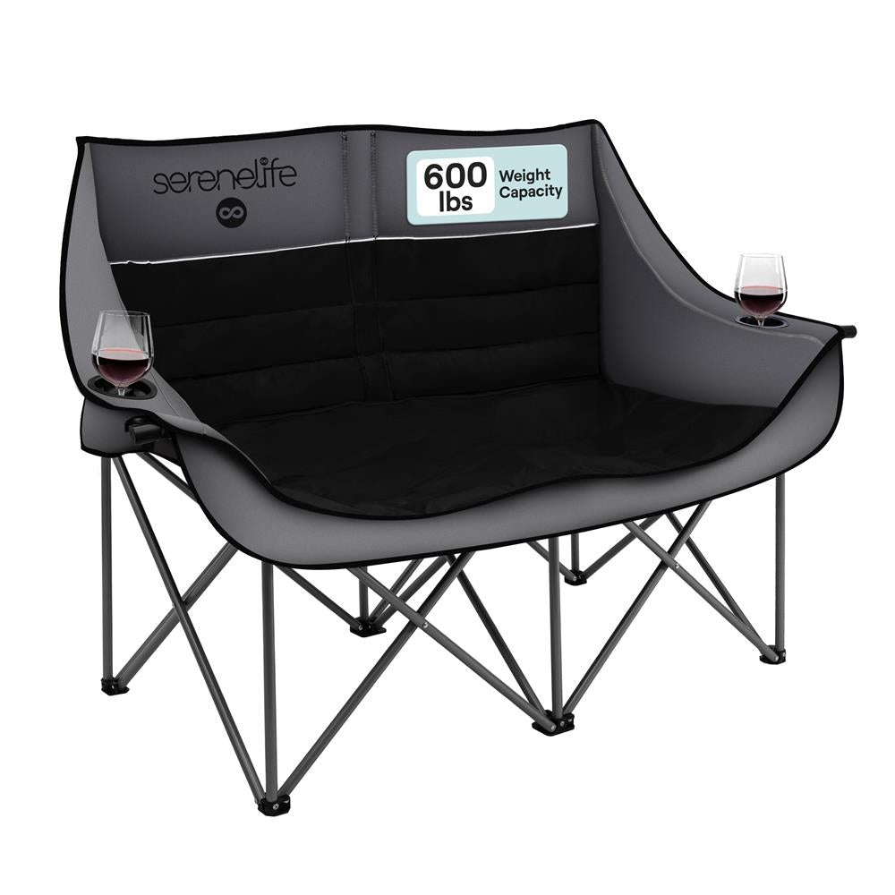 Serenelife Camping Doppelsessel 2 Personen grau 600D
