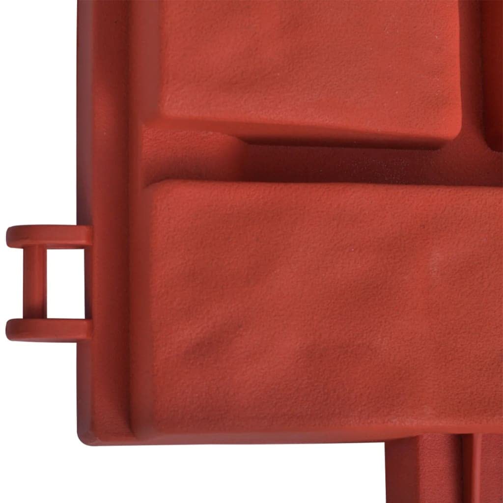 vidaXL Rasenkante Rot Gartenpalisade 5m 11-teilig Polypropylen