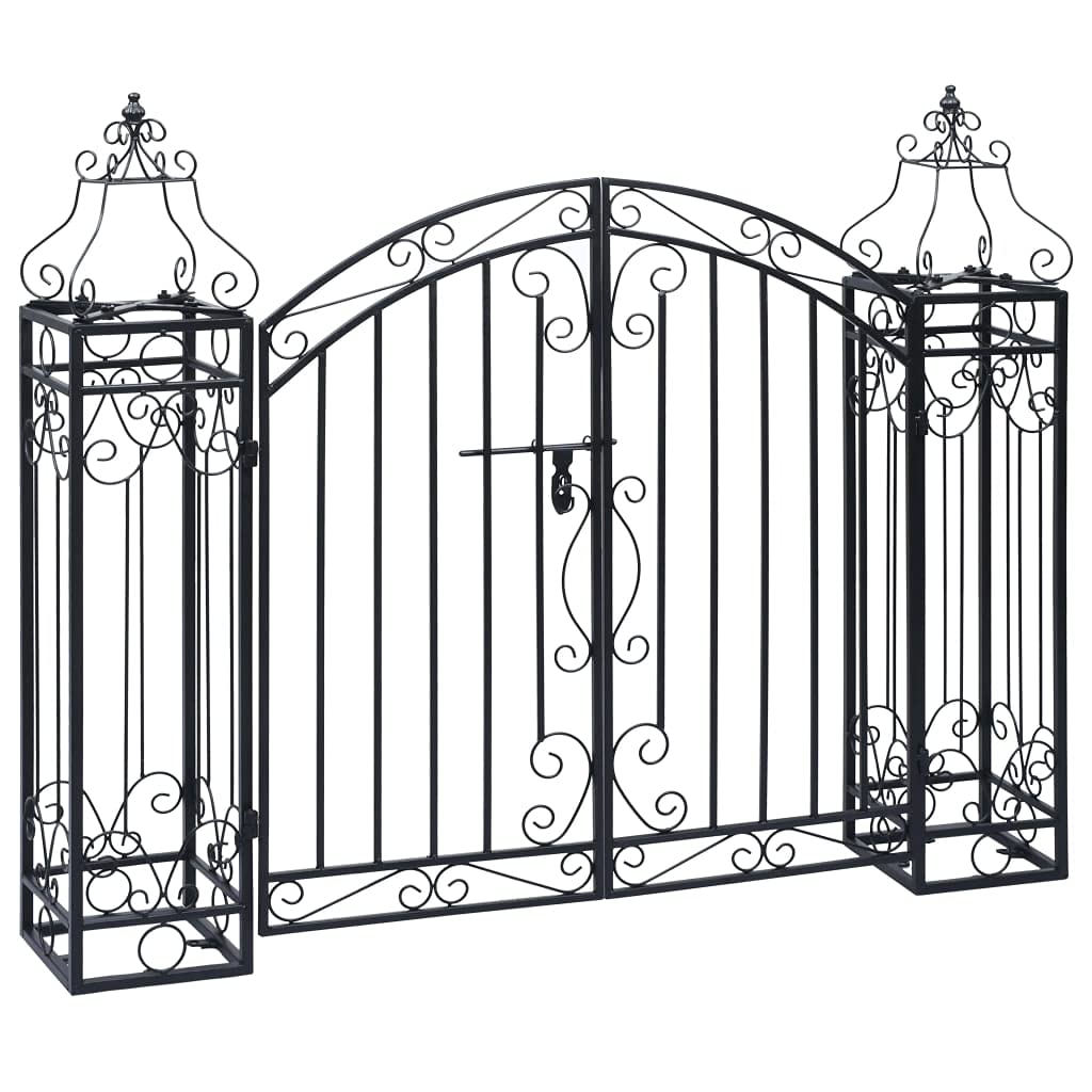 vidaXL Heim & Garten Doppelflügeltor Gartentor Schmiedeeisen 122cm