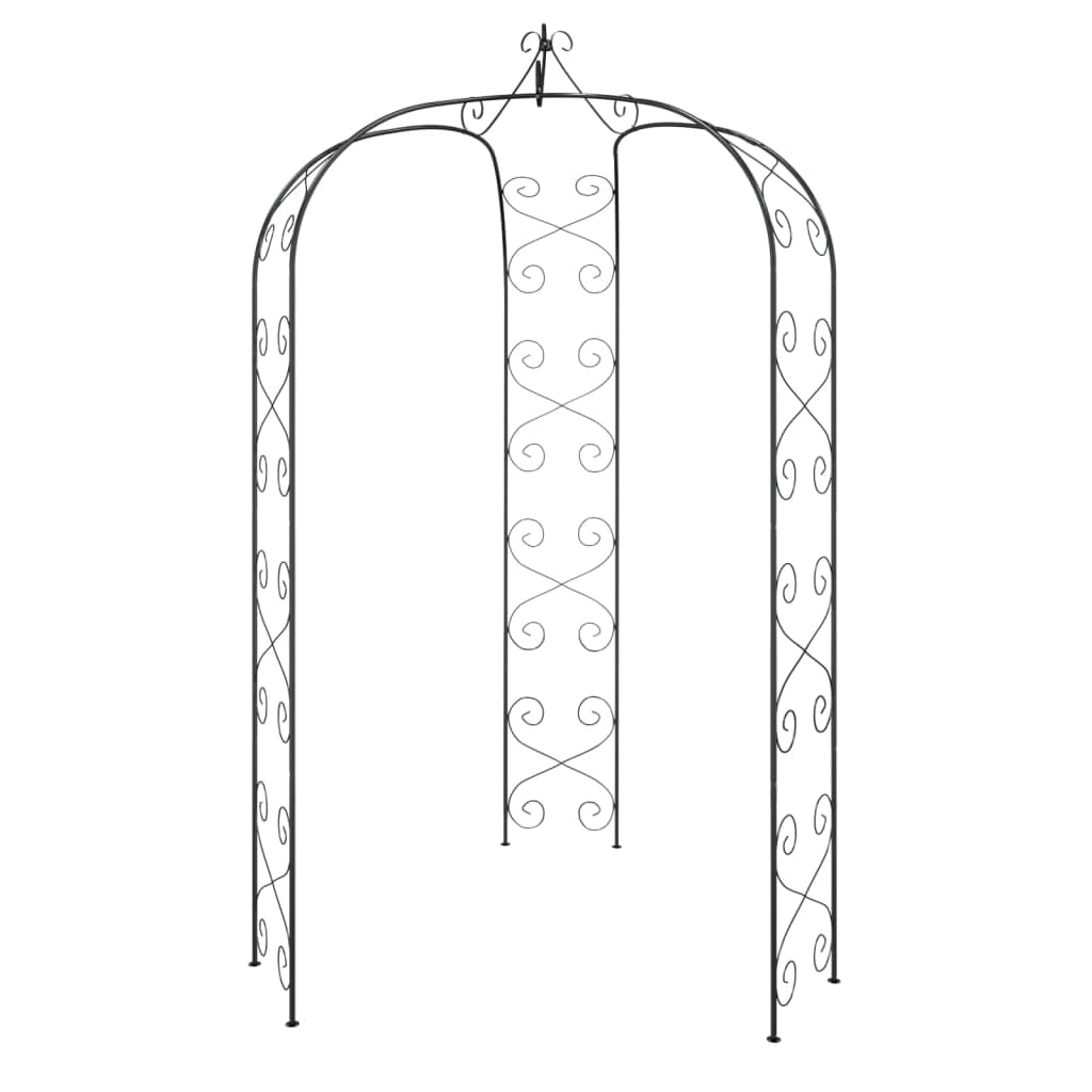 vidaXL Gartenbogen Schwarz Ø180x255 cm Stahl Rosenbogen Kletterpflanzen