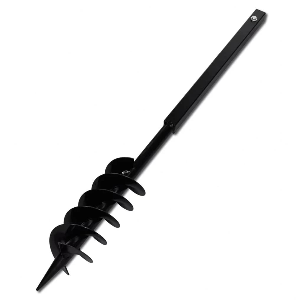 vidaXL Heimwerkerbedarf Erdbohrer 80 mm Doppelspirale Schwarz