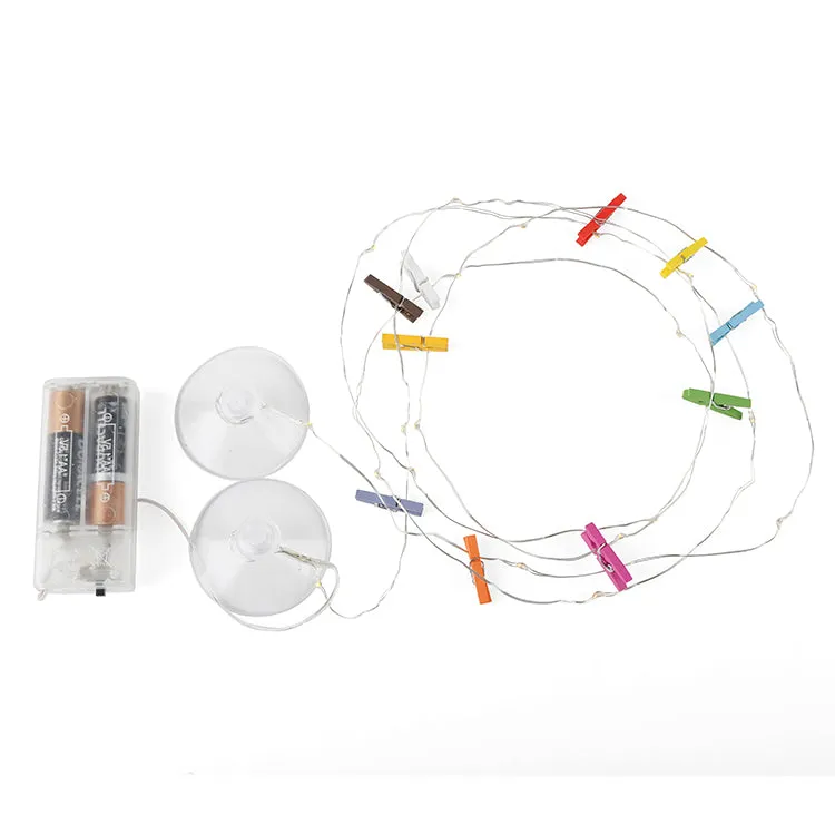 Kikkerland Mini Clothespin String Lights Lichterkette Clips