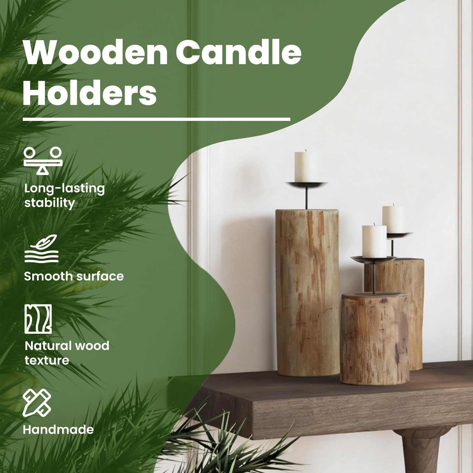 vidaXL Heim & Garten Kerzenhalter 3er Set Teak Natur Massivholz