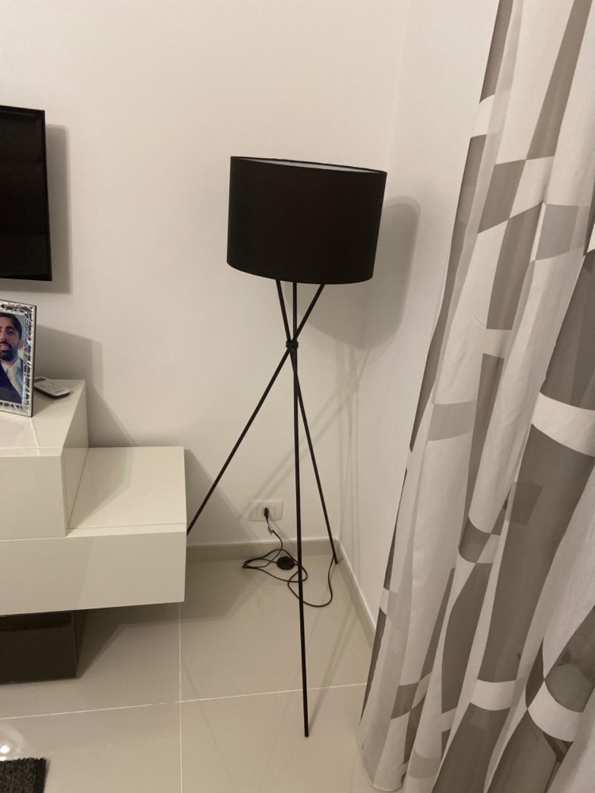 vidaXL Stehleuchte Schwarz Stoffschirm E27 139cm Fußschalter