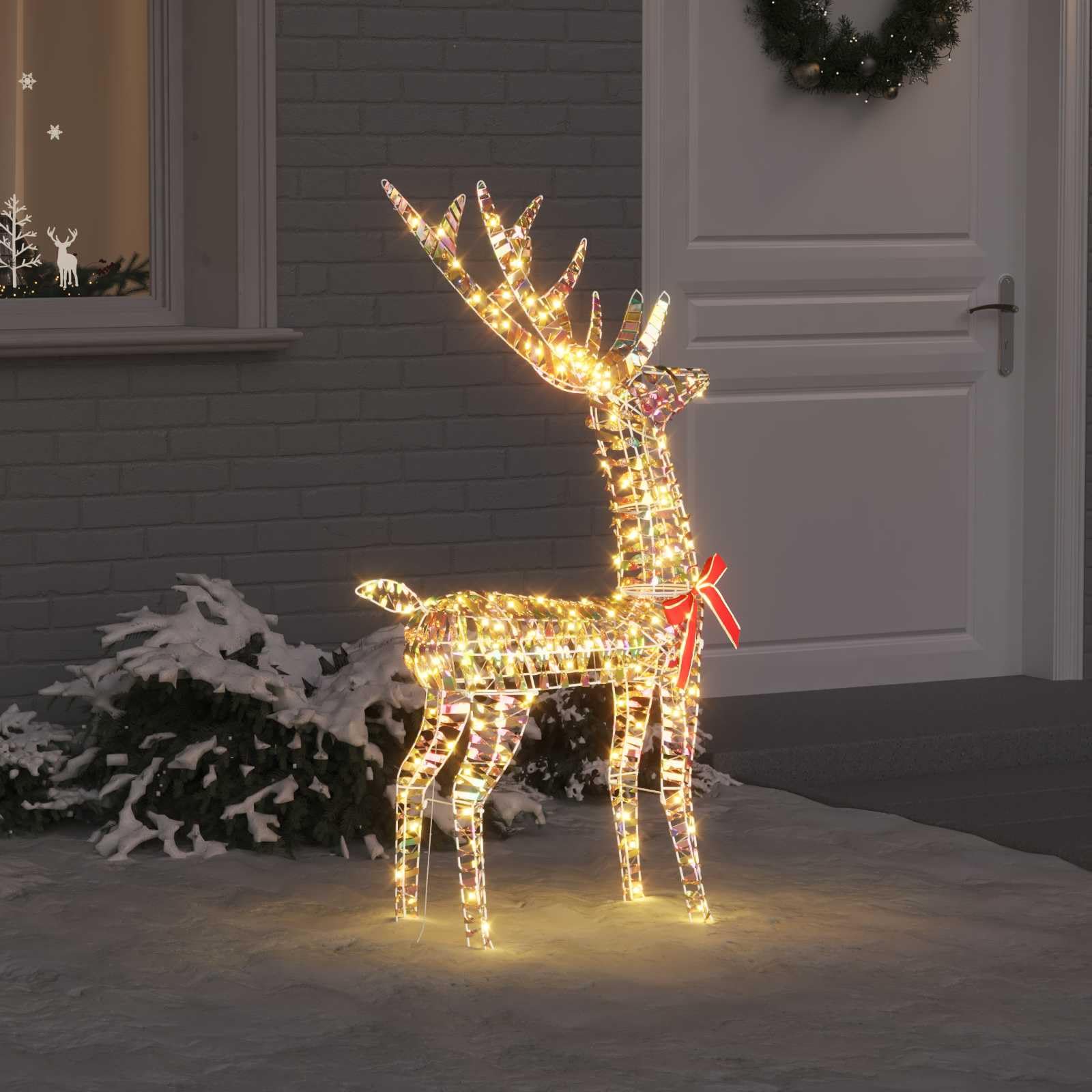 vidaXL 3D Rentier LED Weihnachtsdeko warmweiß 140 LEDs