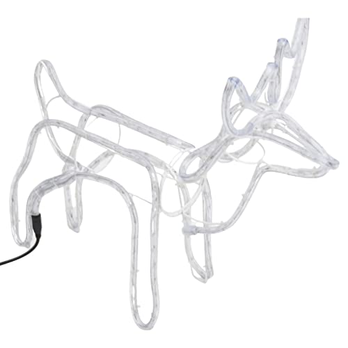 vidaXL Heim & Garten Rentier Silhouetten Leuchtfigur kaltweiß 60x30x60 2 Stk.