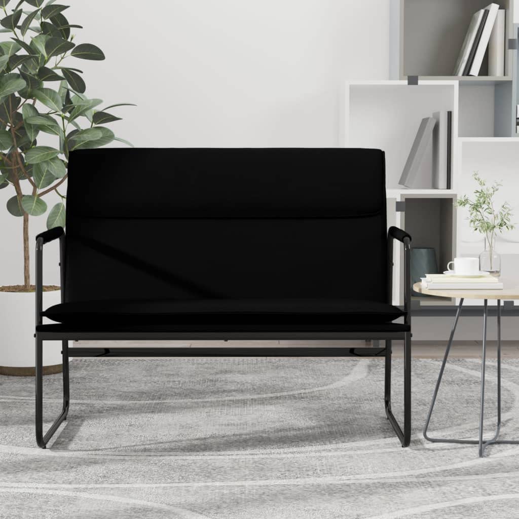 vidaXL Möbel Sitzbank mit Rückenlehne Kunstleder Schwarz 100 cm