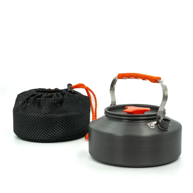 Intirilife Camping Wasserkocher 1,1 L Orange Aluminium Teekessel