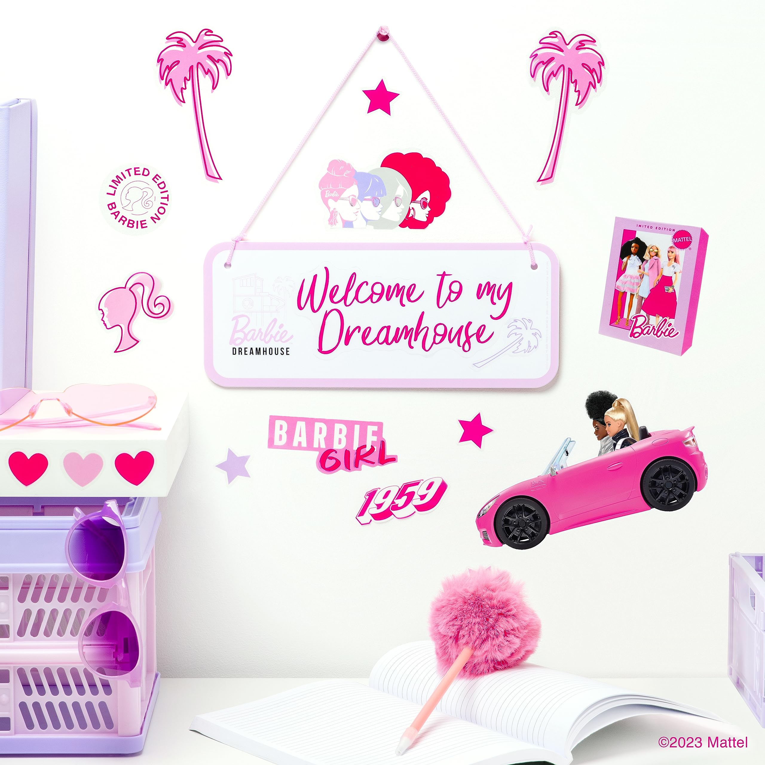 Paladone Barbie Zimmerschild 25x10 cm Türschild mit Aufkleber