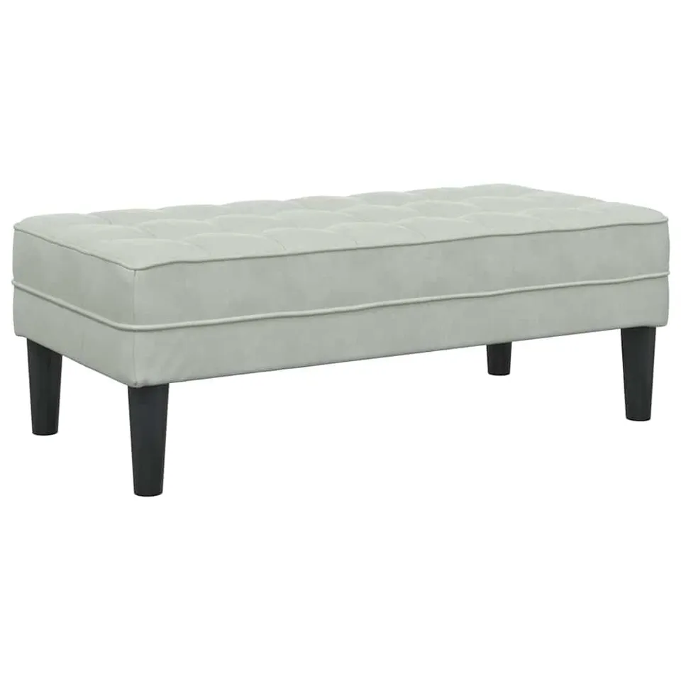 vidaXL Bank mit Kissen Hellgrau 113x57x39 cm Samt