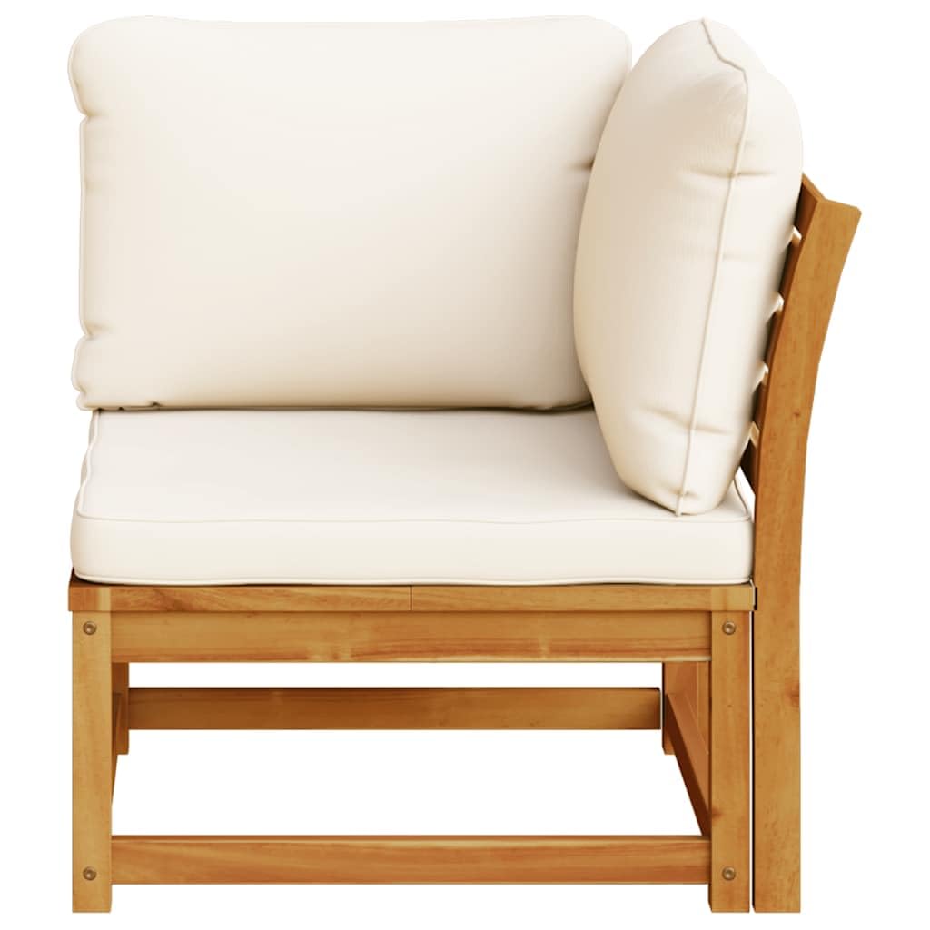 vidaXL Heim & Garten Garten-Ecksofa Creme Akazie 73 cm