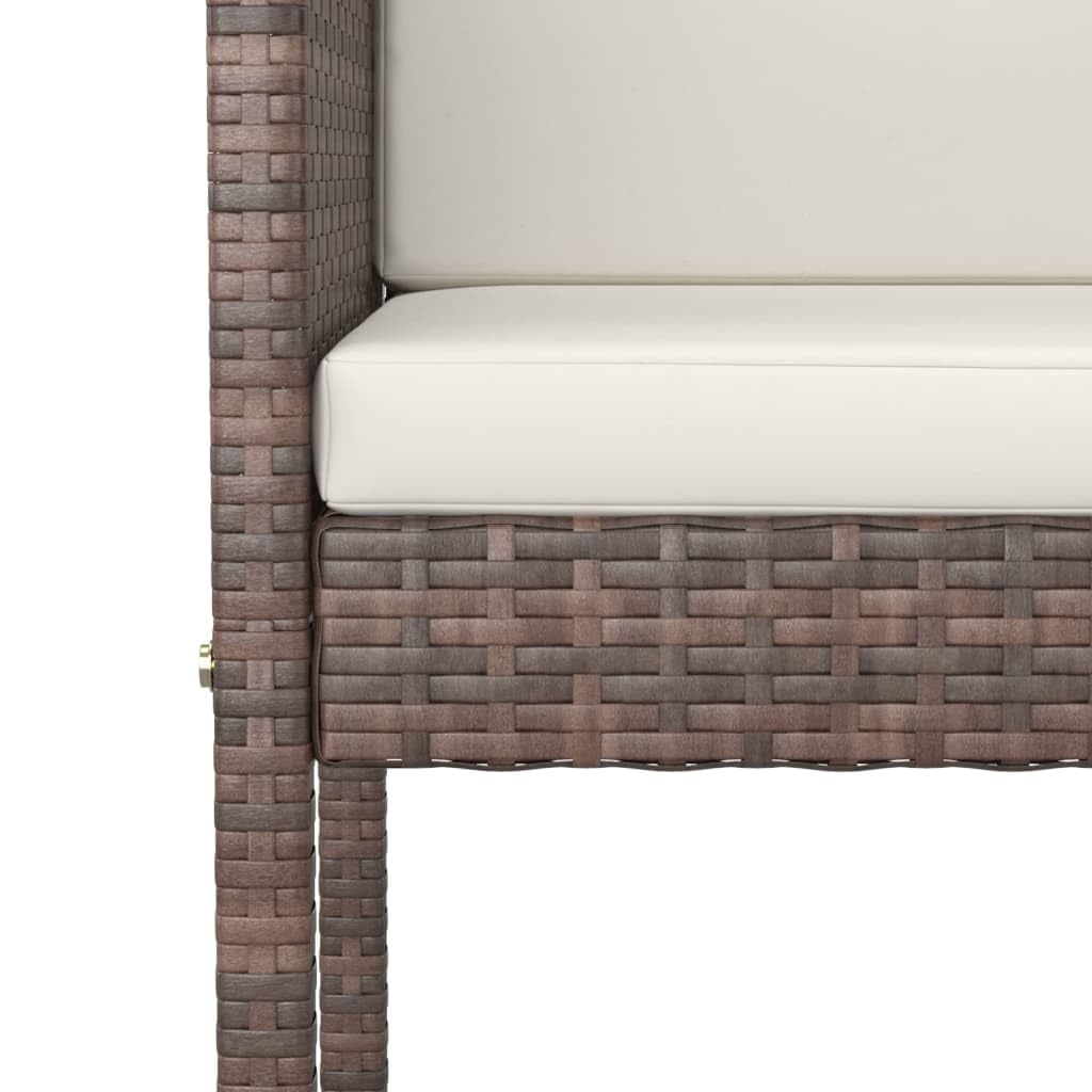 vidaXL Heim & Garten 5-tlg. Gartenbar-Set Braun Poly Rattan