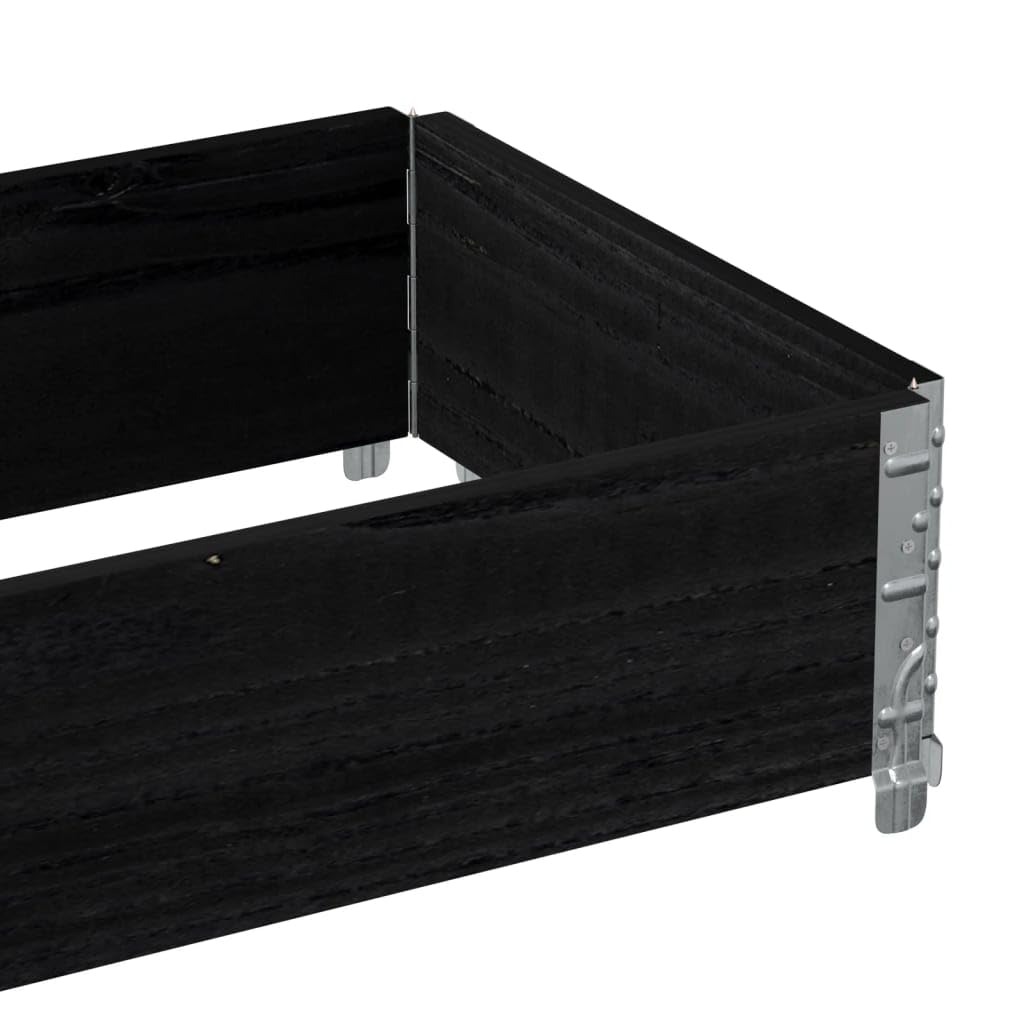 vidaXL Paletten-Aufsatzrahmen Schwarz 100x50 cm Kiefer Holz
