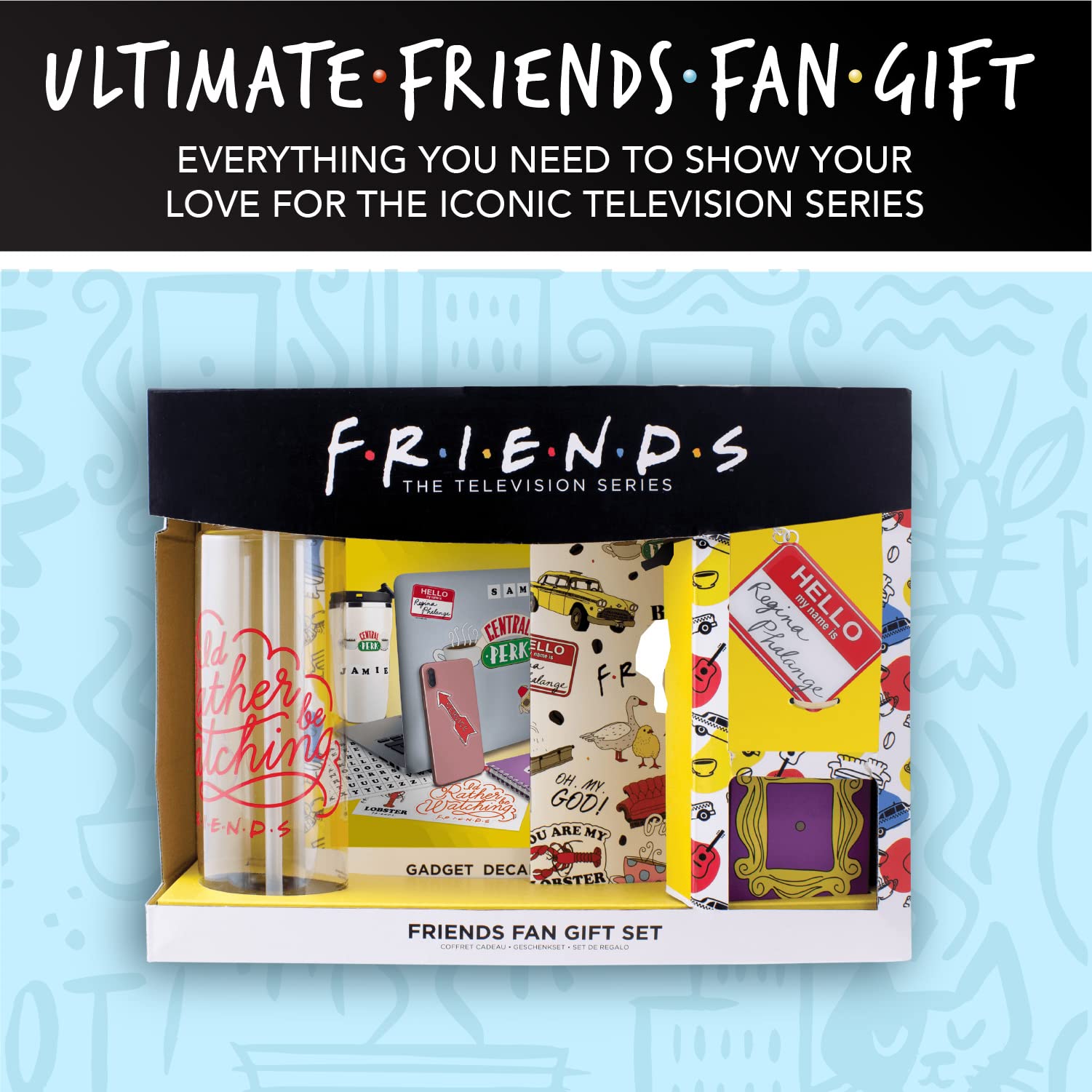 Paladone Friends Fan-Geschenkset Box mit Flasche Notizbuch