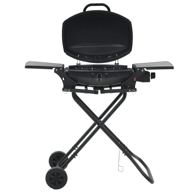 vidaXL Gasgrill tragbar Schwarz mit Kochzone Stahl