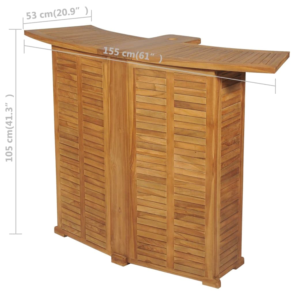 vidaXL Bistro-Set 3-tlg Teak Massivholz Klappstühle Bartisch