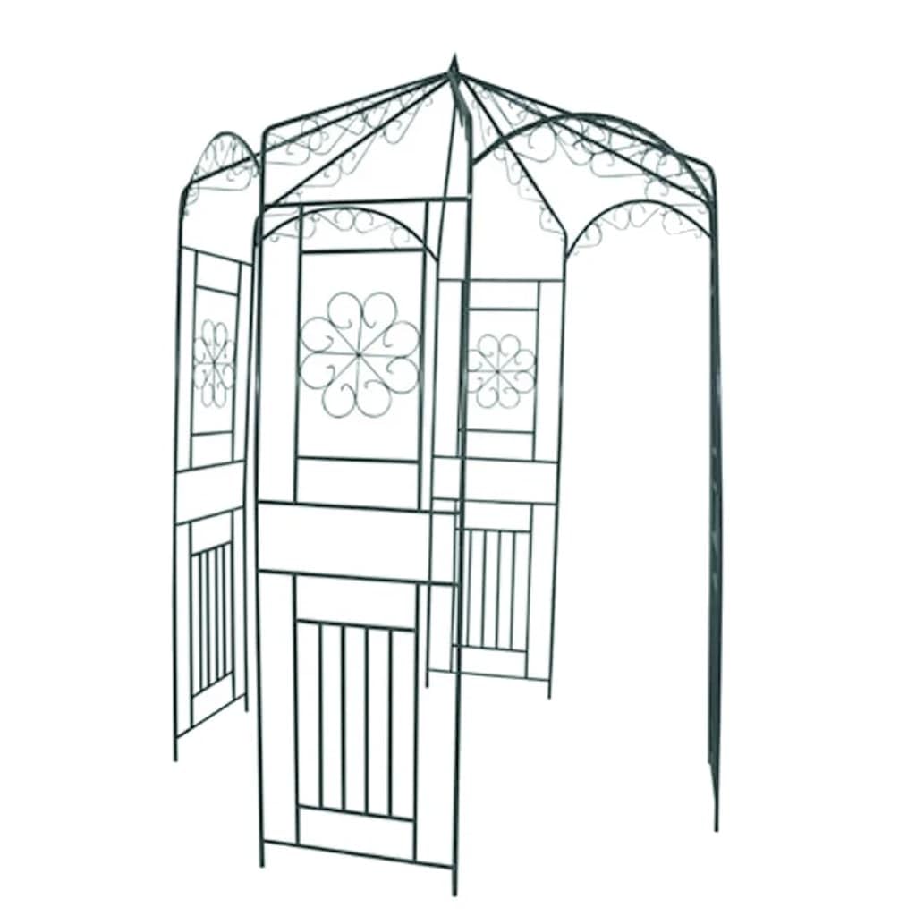vidaXL Rosenpavillon 250 cm Schmiedeeisen dunkelgrün Rankhilfe