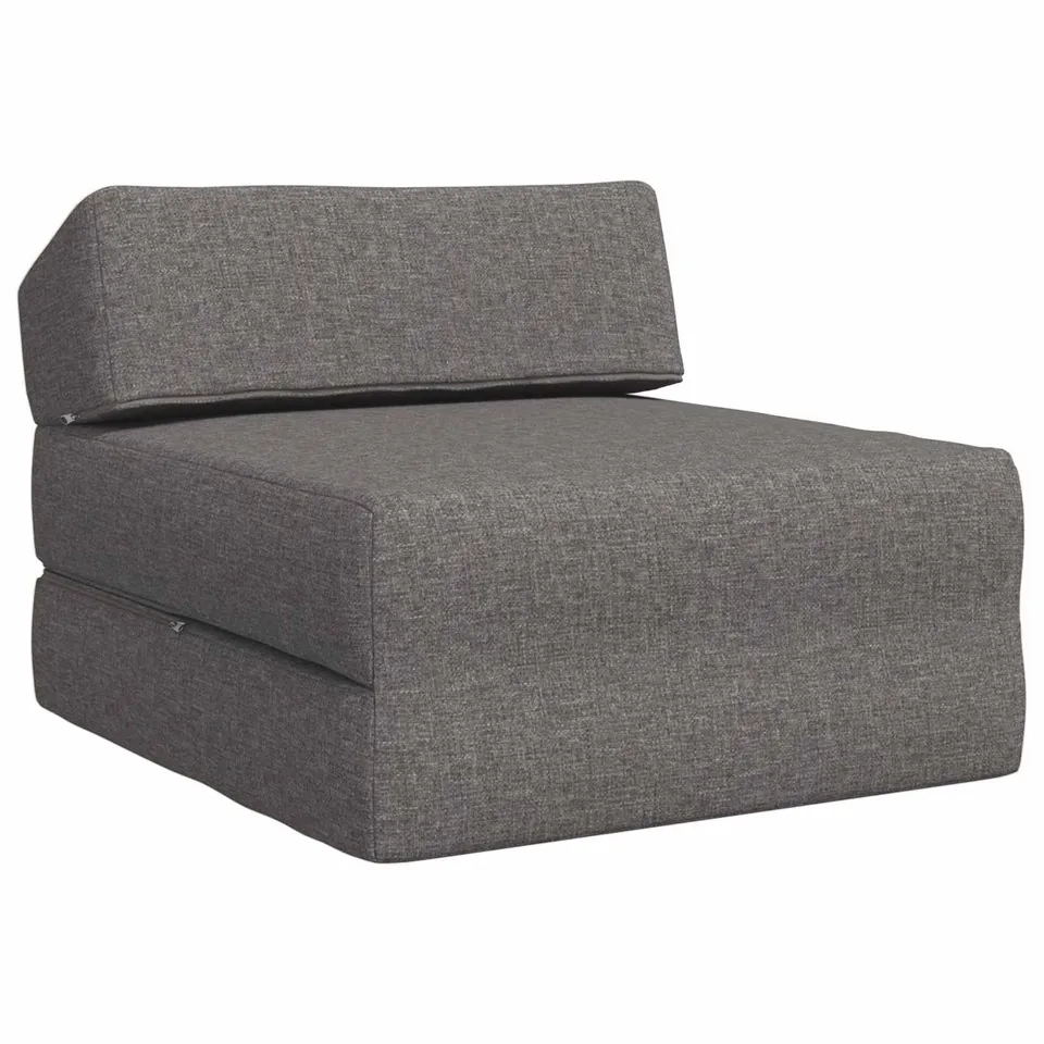 vidaXL Möbel Klappsofa Bett Hellgrau 60 cm Stoff Reissverschluss