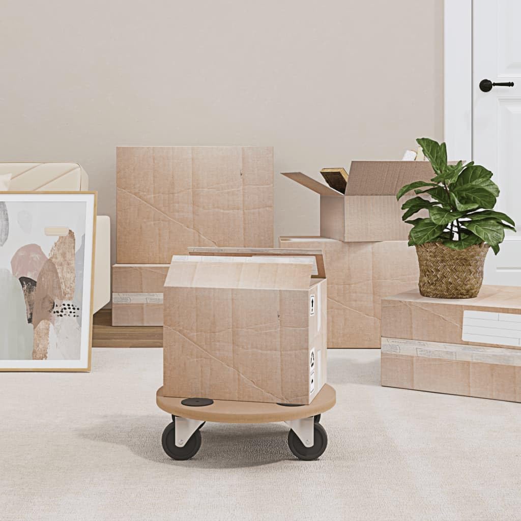 vidaXL Rollbretter Transportroller Holz 2 Stück Ø 38 cm Anti-Rutsch