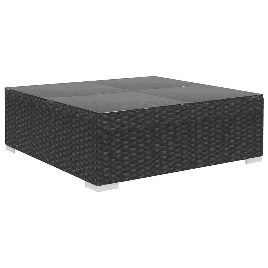 vidaXL Heim & Garten Gartenmöbel 6-TLG. Rattan Schwarz Auflagen