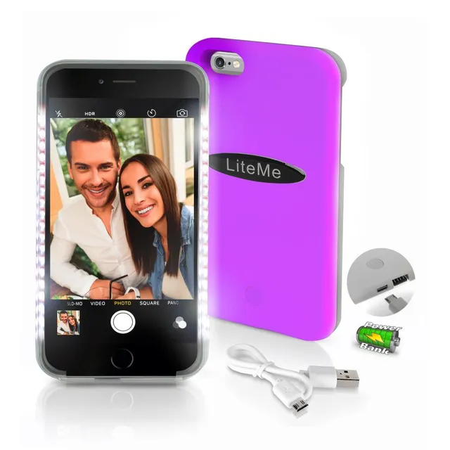 Serenelife LiteMe Selfie Hülle iPhone 6 Plus pink mit LED